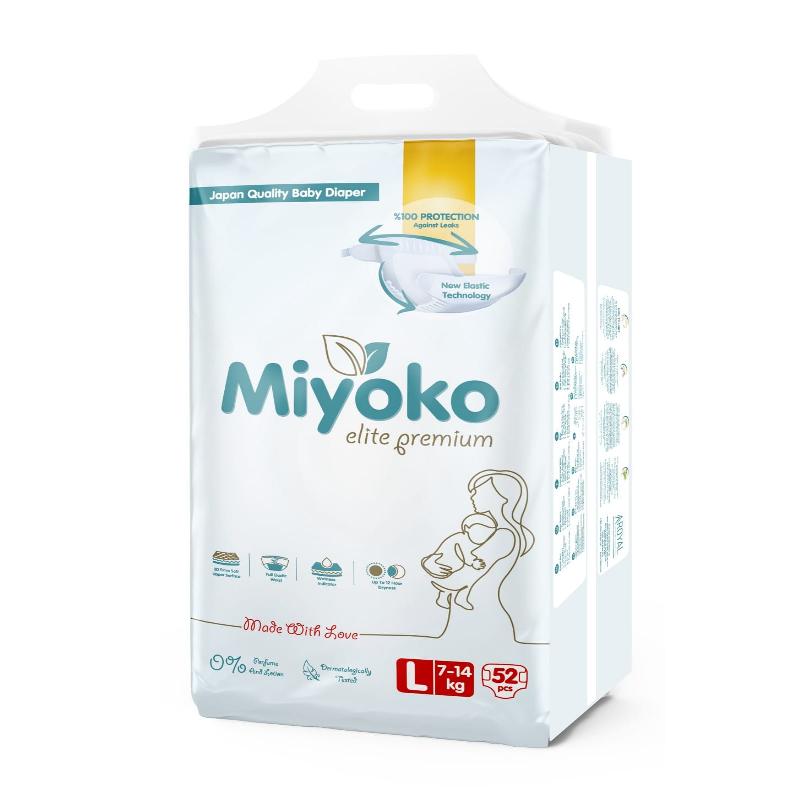 Miyoko elite premium підгузки дитячі 4-L (4-14кг) 52шт.